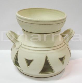 Aromalampa keramika bledá s dvomi uškami 1