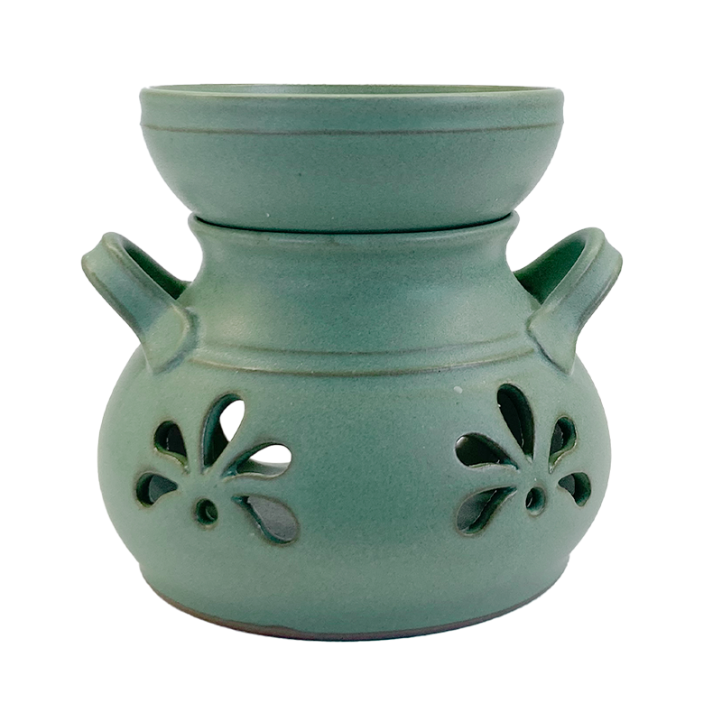 Aromalampa keramika zelená Kvetina 2